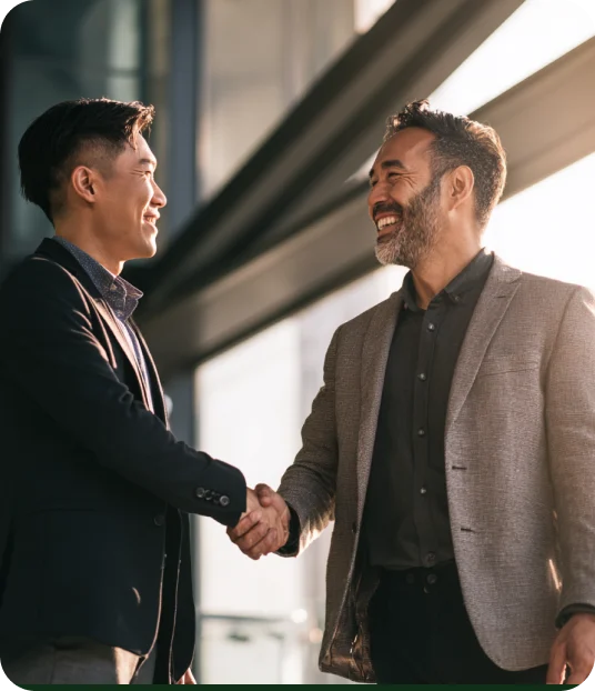 Two partners shaking hands