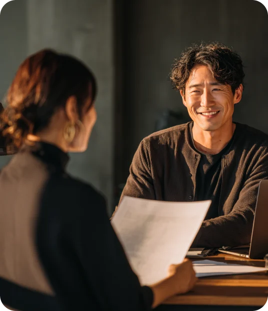Adviser meeting a client