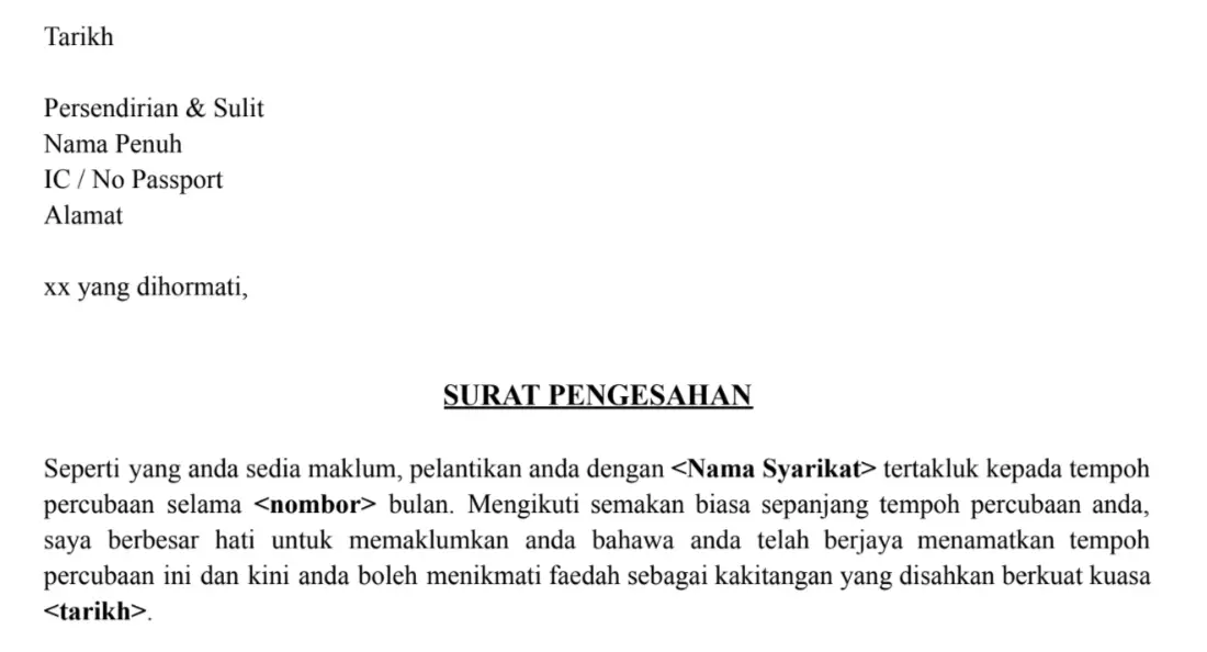 Surat pengesahan