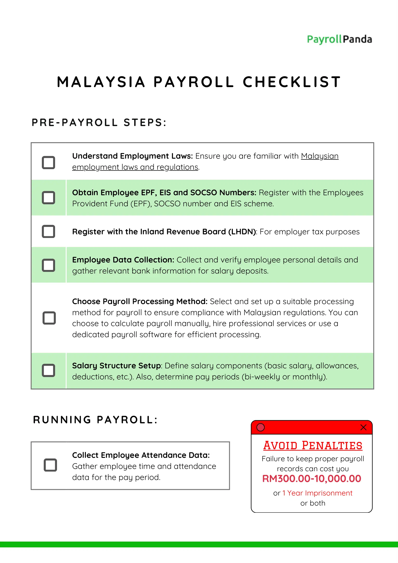 Malaysia Payroll Checklist – PDF