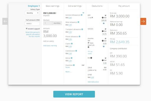 View of Kakitangan's payslip