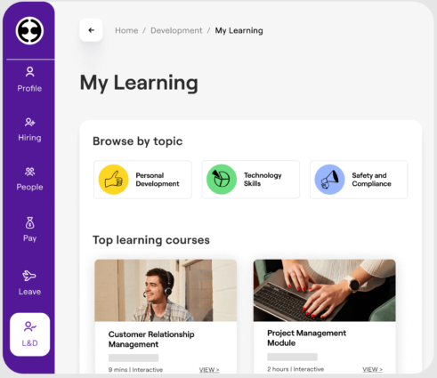 Employment Hero's employee learning management system