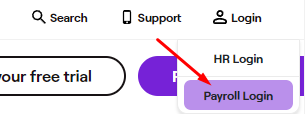 Employment Hero's Payroll Login button