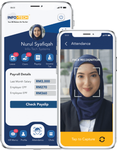 Info-tech's view of their mobile app with facial recognition