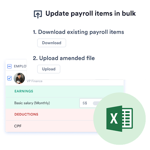 uploading bulk payroll items in swingvy's payroll system