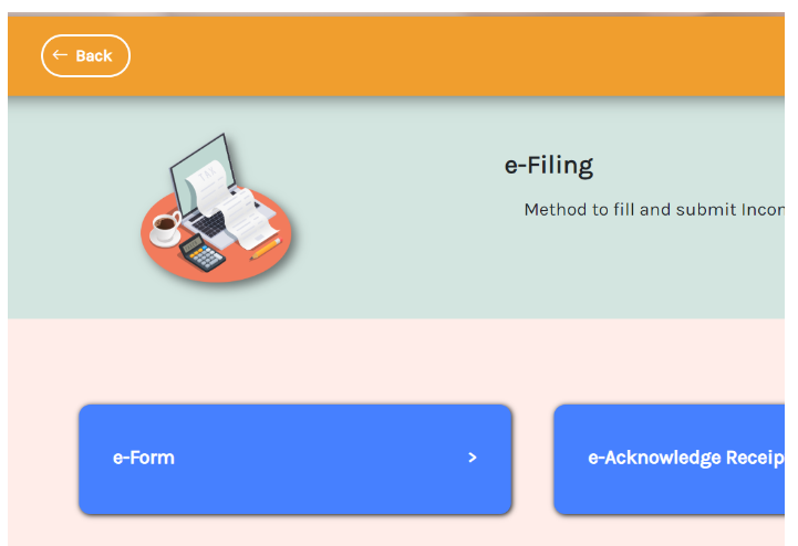 Selecting e-Form on MyTax