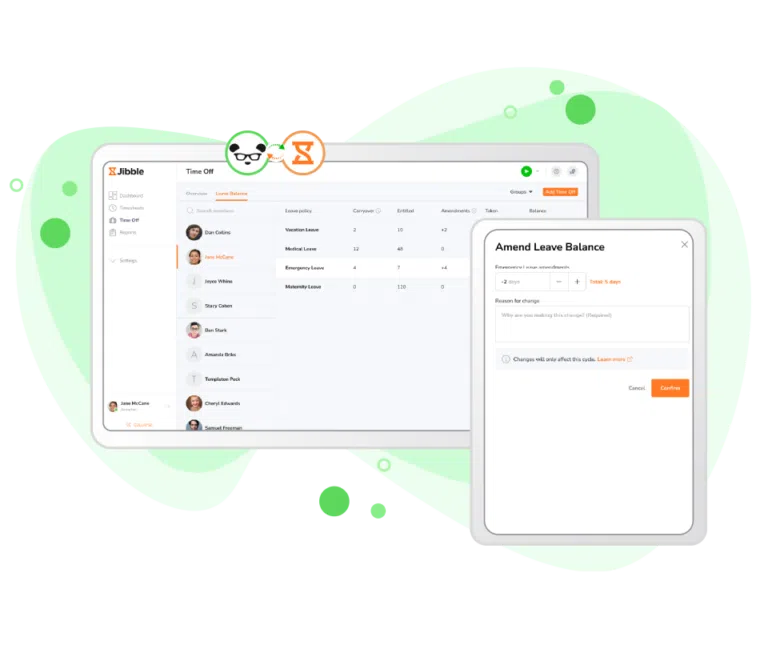 Leave application via Jibble