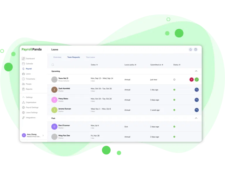 PayrollPanda Leave Requests