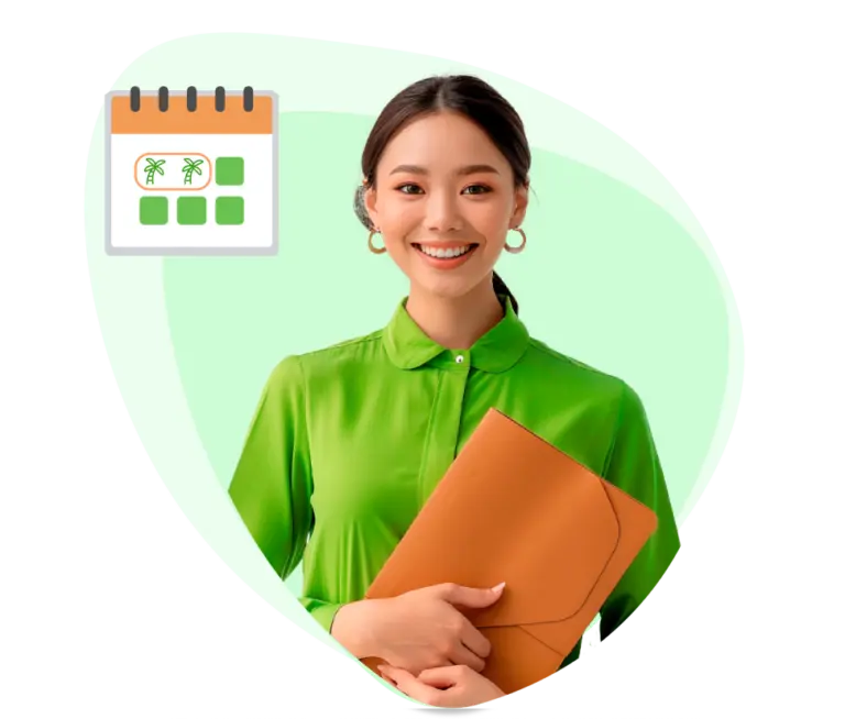 Girl showcasing leave management