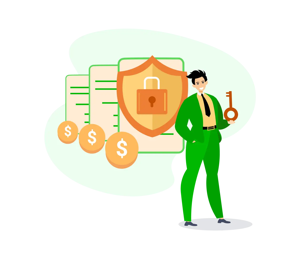 Man with lock and key
