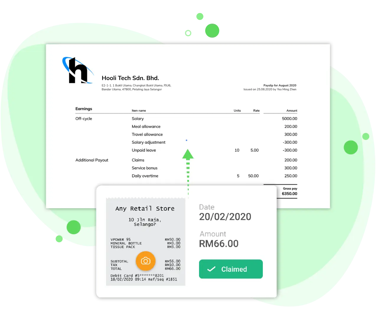 Payslip and claim