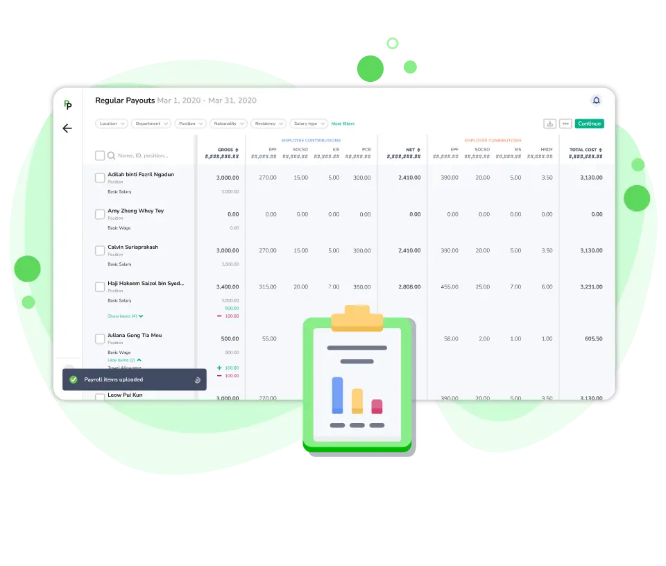 Regular payouts page