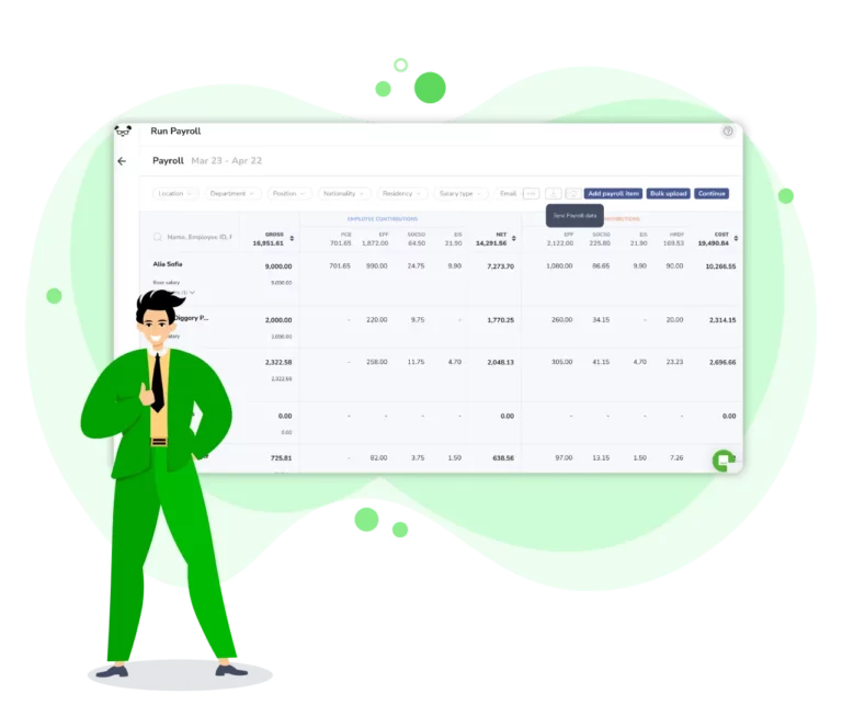 Guy with thumbs up showing how to run payroll
