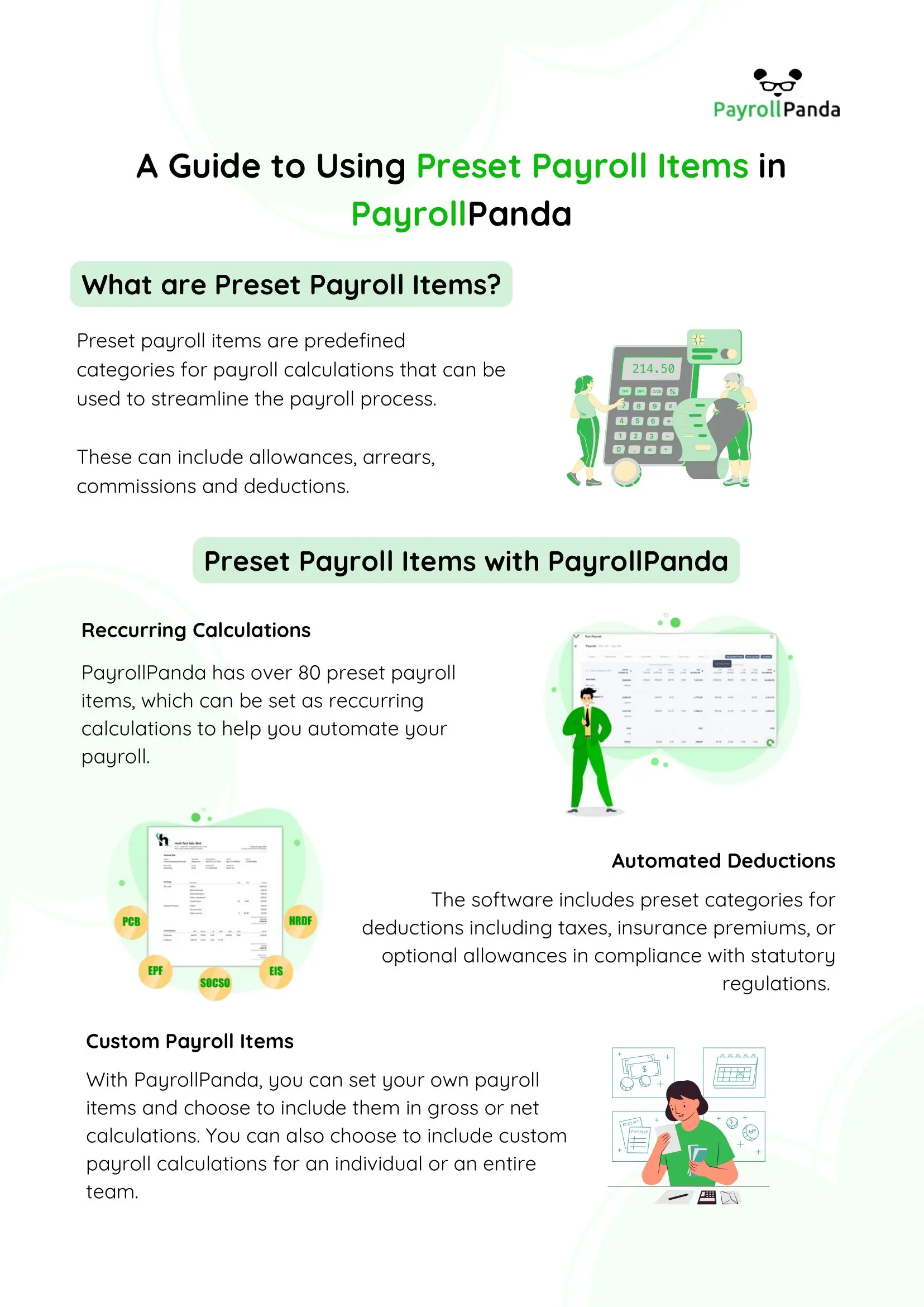 preset payroll items payroll panda